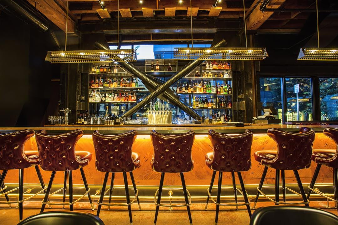 luxurious bar stools in bar