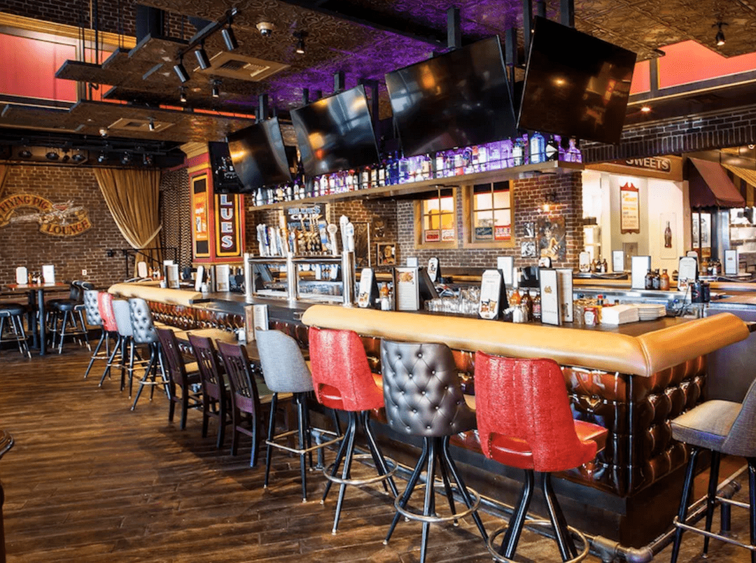 colourful combination of bar stools