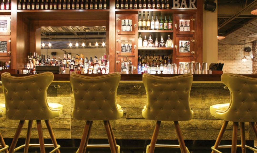classic bar stools in bar