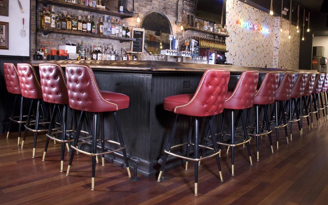 classic bar stools in classic bar