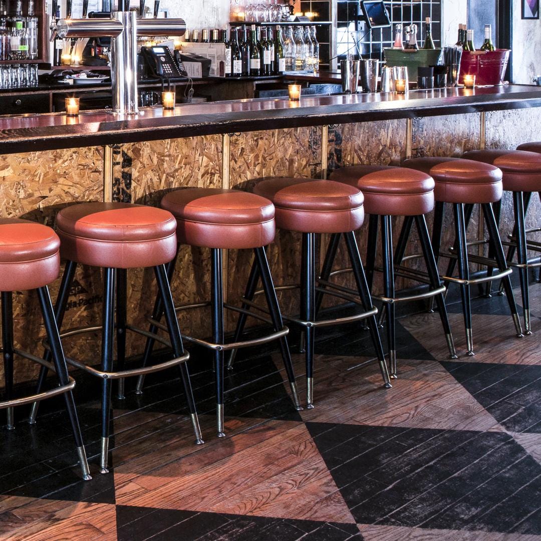 round bar stools in bar