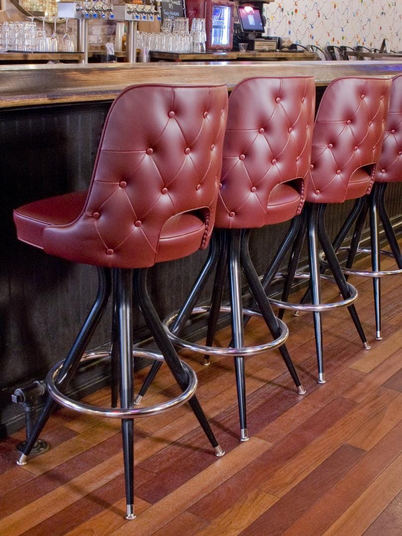 classic button detail back bar stool in bar