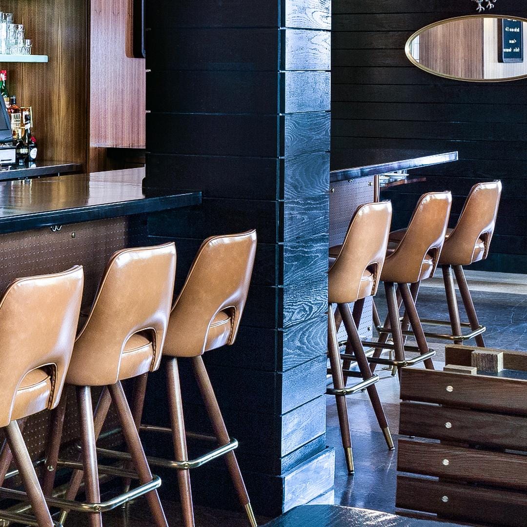 modern bar with bar stool in cutout