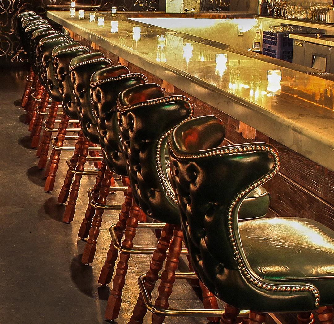 luxurious bar stool in classic bar