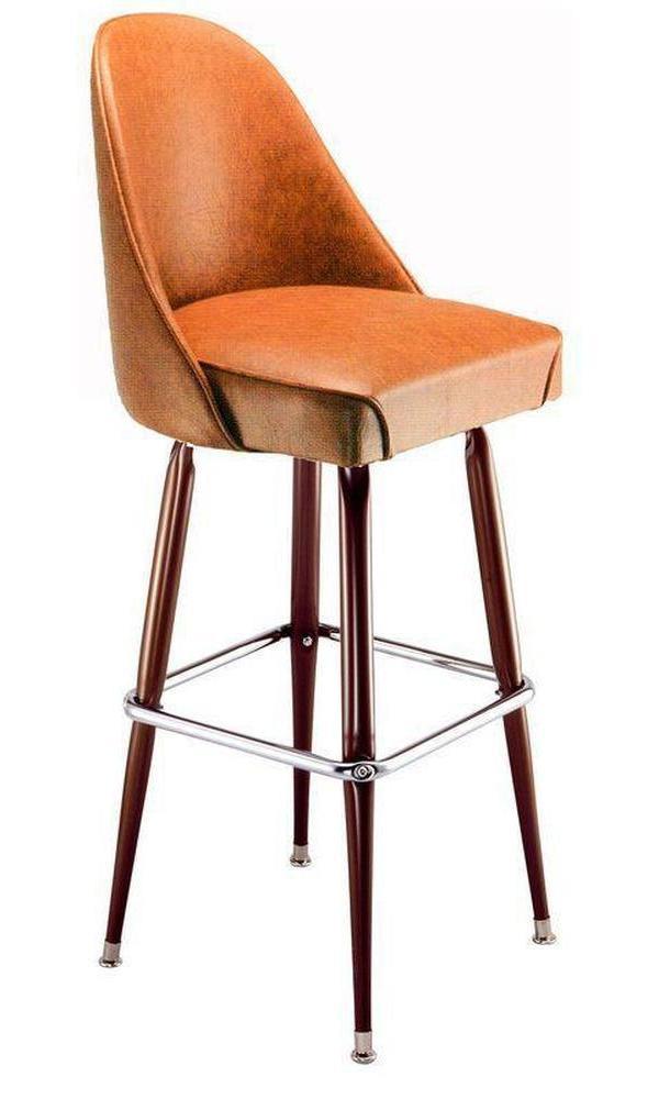 bar stool 1422 in bucket style and orange vinyl