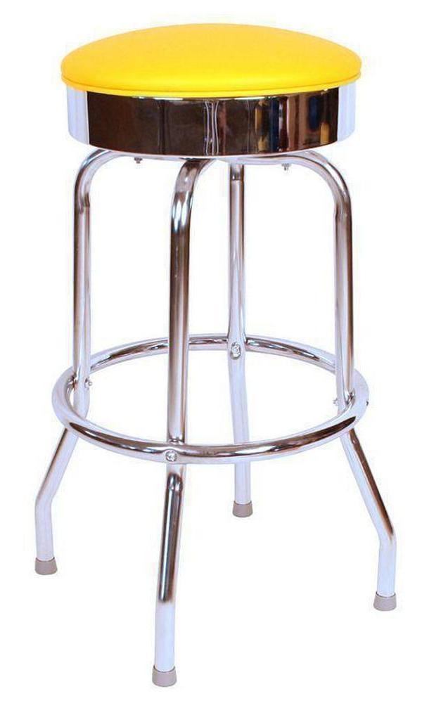 Yellow retro bar stool