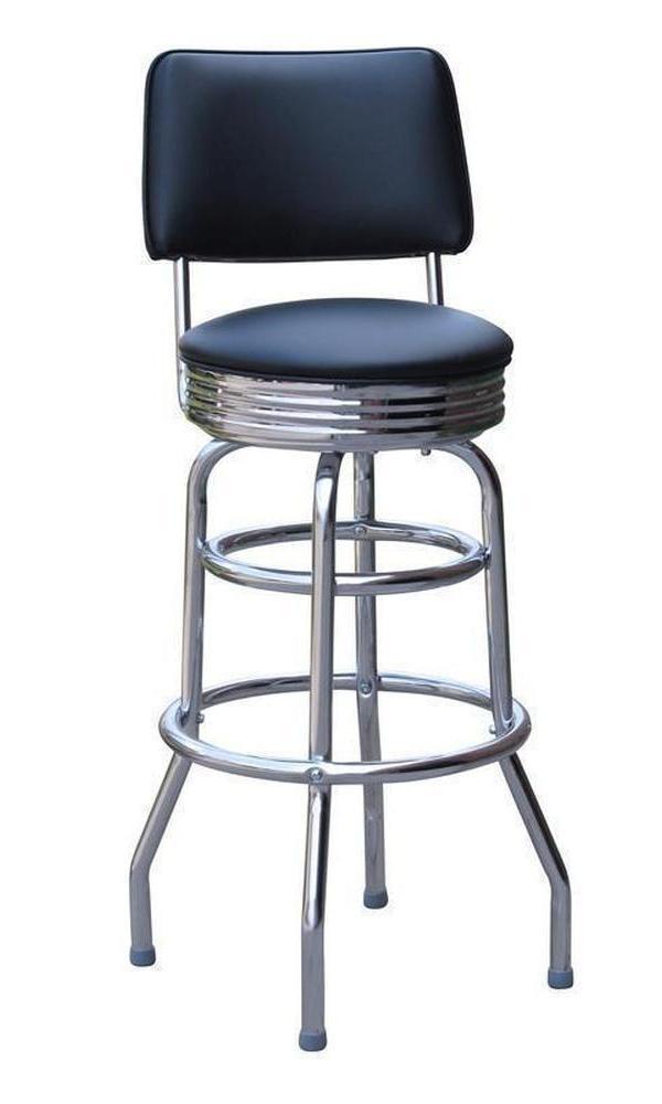 Double ring bar stool with back