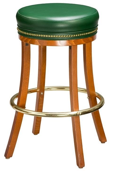 johanson bar stool with button and wooden detail